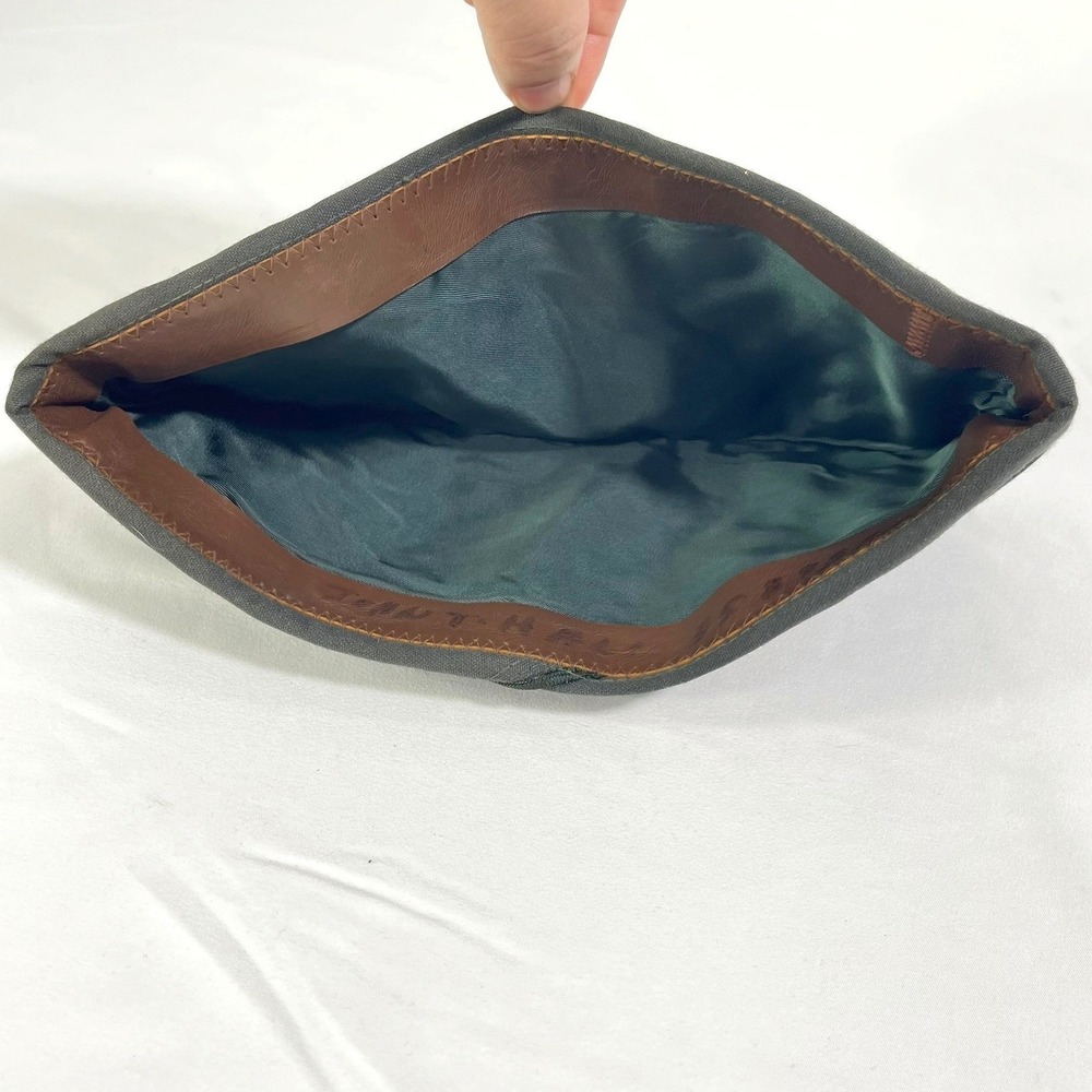 VTG Army WWII Glider Hat Airborne Paratrooper Leather Sweatband Green Piping WW2 - Picture 3 of 7
